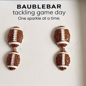 BaubleBar Tackling Game Day Draft Pick Rhinestone Football Drop Earrings NEW BOX